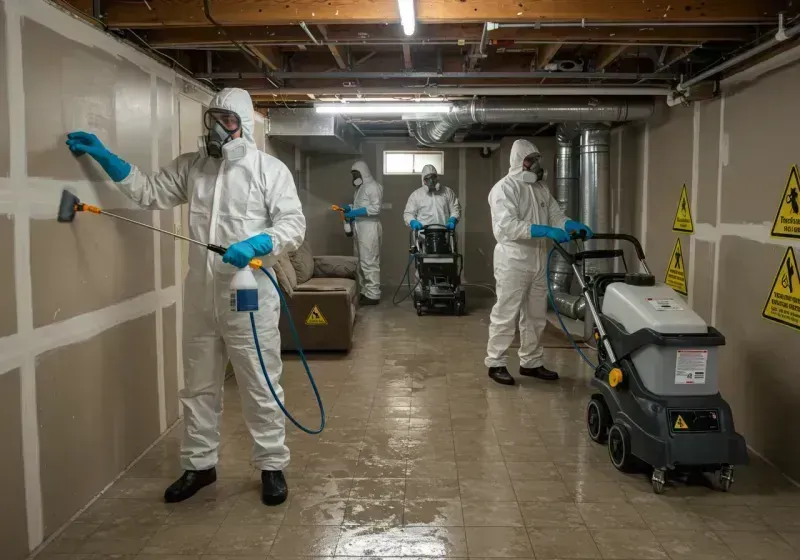 Basement Moisture Removal and Structural Drying process in Rockport, TX